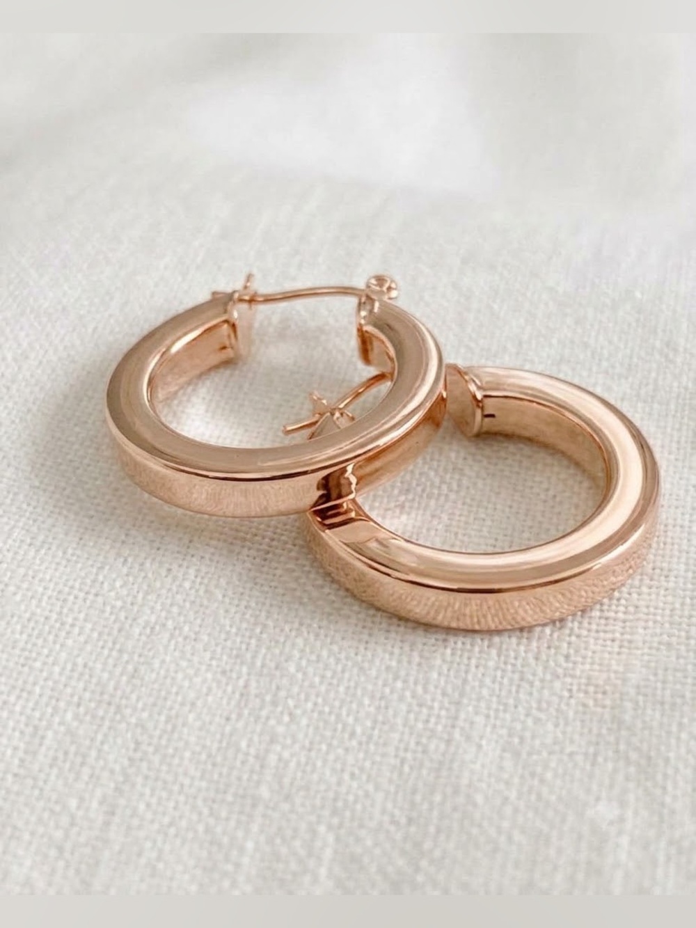 14 Karat Rose Gold plated women’s 25mm hoop earrings - CLEARANCE!